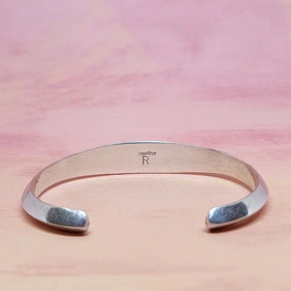 Rosella Paxson-Sandoval Apache Signed Multi-stone and Sterling Cuff - Picture 4 of 5